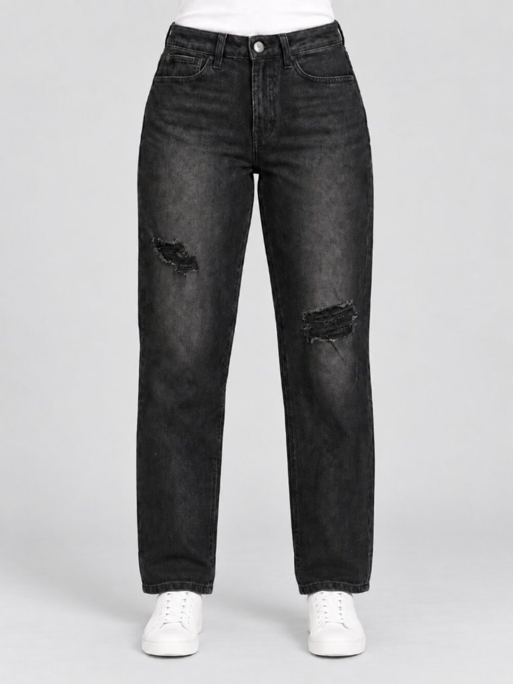 So Distressed Women’s High Rise Straight Leg Black Jeans Size 7/28Waist NEW